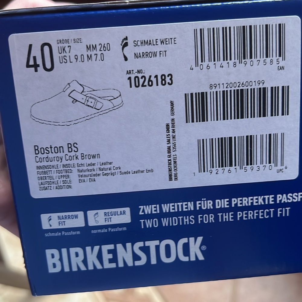NIB Anthropologie Birkenstocks Boston Embossed Corduroy Cork Brown Clog - Picture 3 of 7